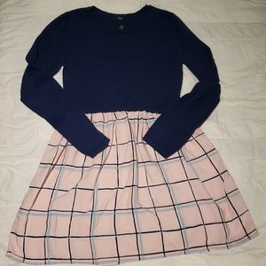 Gap Kids Navy Blue and Pink Dress (Sz L)